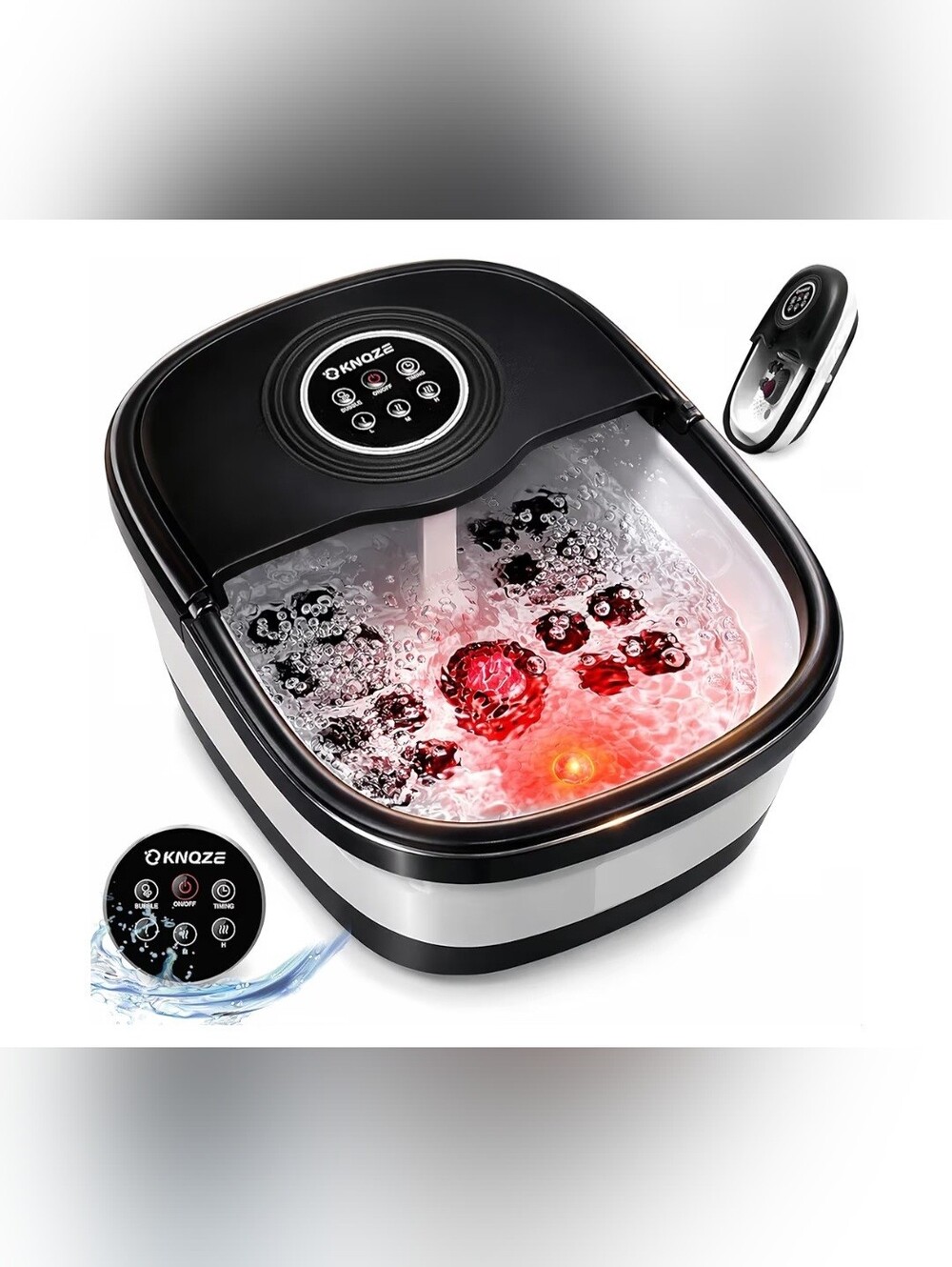 KNOZE Foot Spa Bath Massager - Black & White